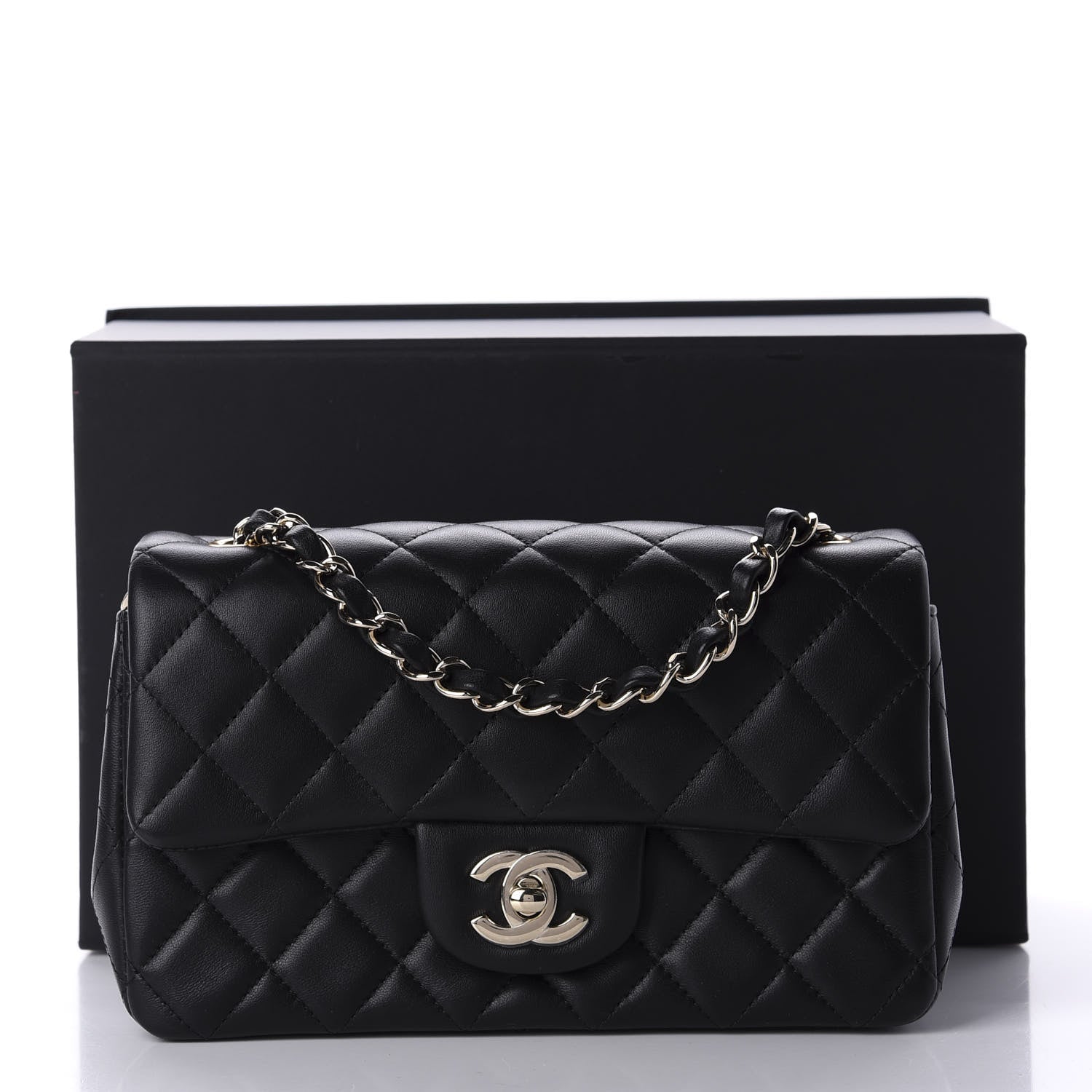 Chanel Lambskin Quilted Mini Rectangular Flap Black 11 of 11