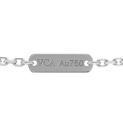 Van Cleef & Arpels 18K White Gold Guilloche Vintage Alhambra Pendant Necklace 5 of 6