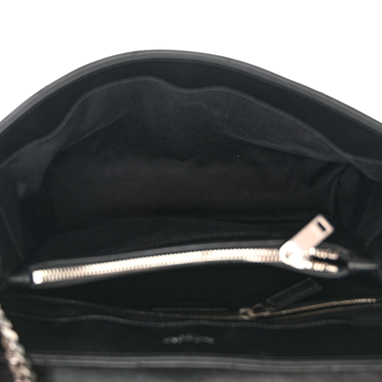 Calfskin Y Quilted Monogram Medium Loulou Chain Satchel Black