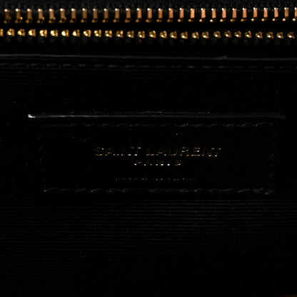 Saint Laurent Grain De Poudre Textured Mixed Matelasse Triquilt Large Monogram Satchel Naturel 6 of 9