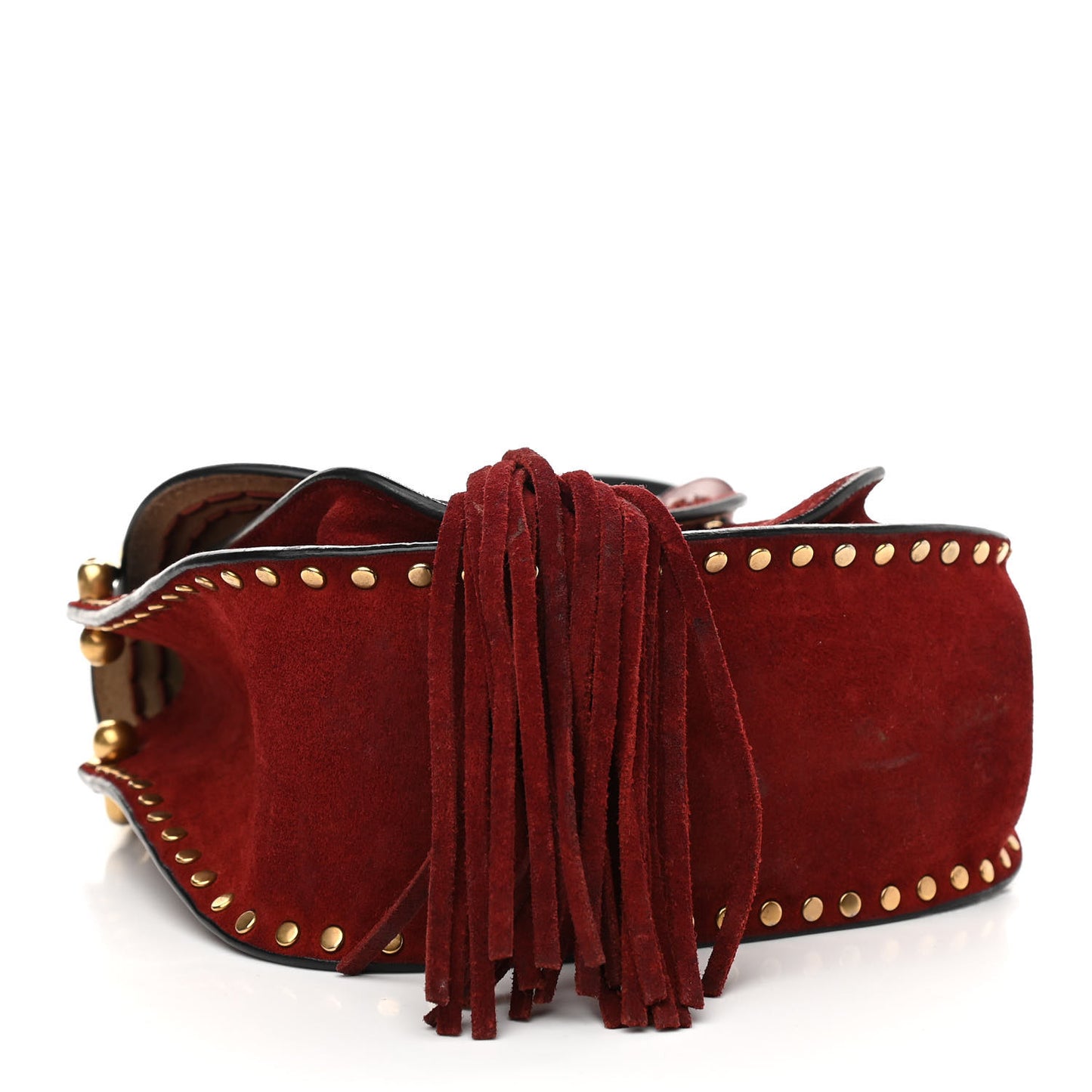 Suede Calfskin Braided Mini Hudson Shoulder Bag Sienna Red