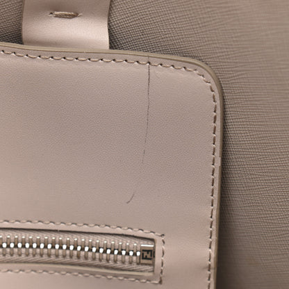 Fendi Vitello Ginevra Elaphe Monster Eyes Shopping Tote Grigio Polvere Naturale 11 of 15