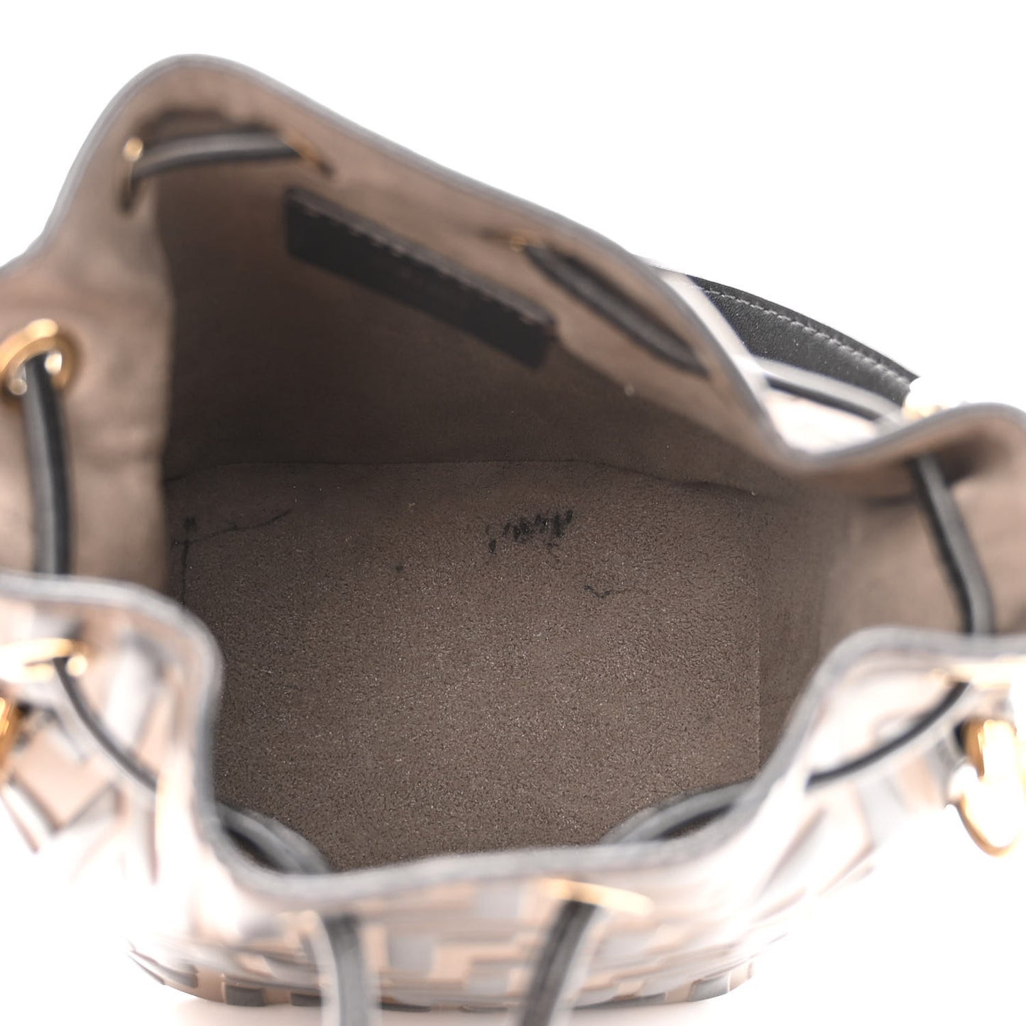 Vitello Liberty F is Fendi Bi-Color FF 1974 Embossed Mini Mon Tresor Bucket Bag Maya Black