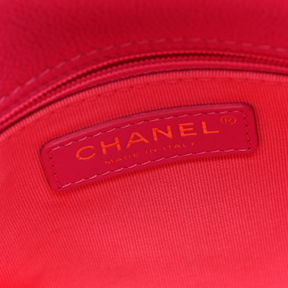 Chanel Shiny Caviar Quilted Small Chain Melody Flap Dark Pink 6 of 11