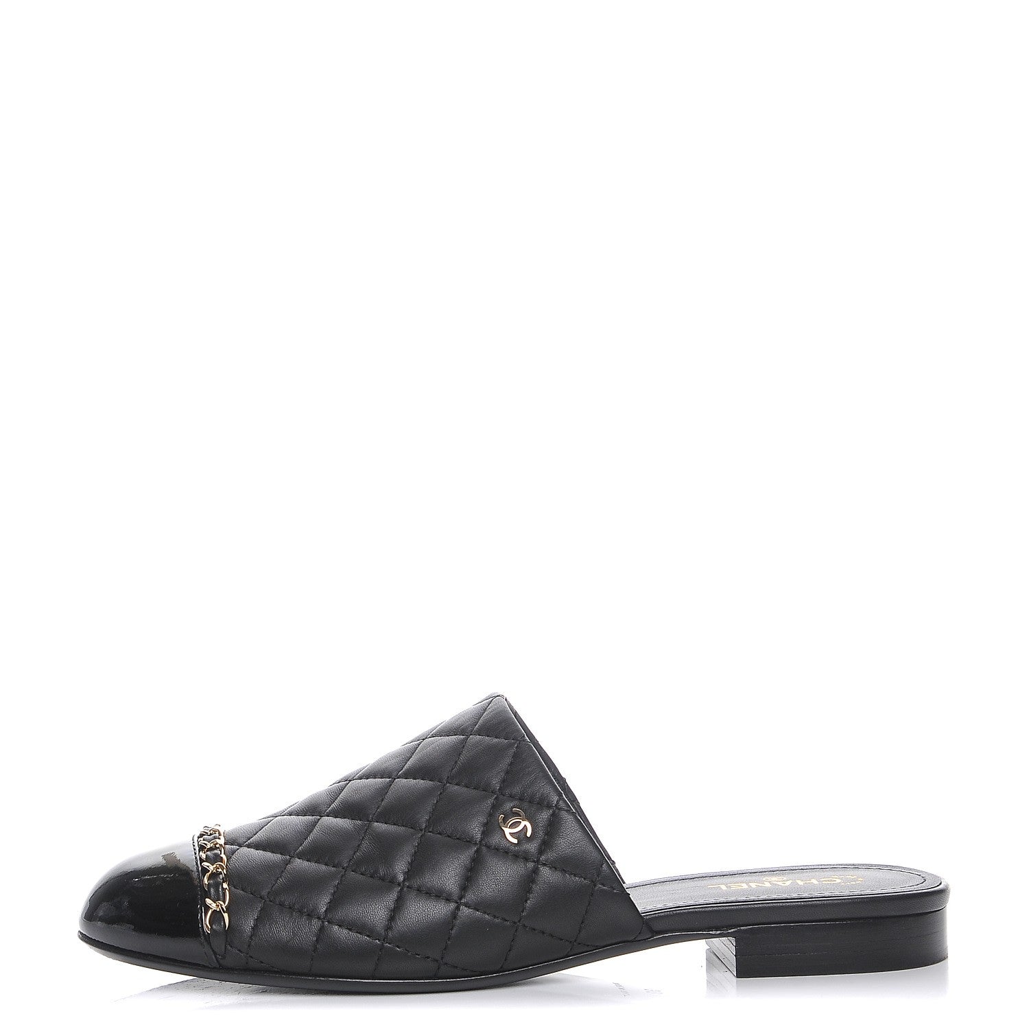 Chanel Calfskin Quilted CC Chain Mules 39 Black 1 of 8