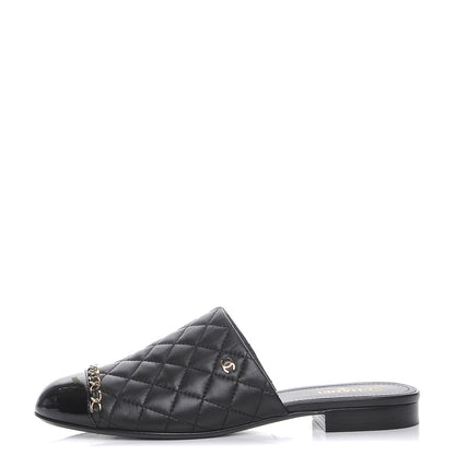 Chanel Calfskin Quilted CC Chain Mules 39 Black 1 of 8