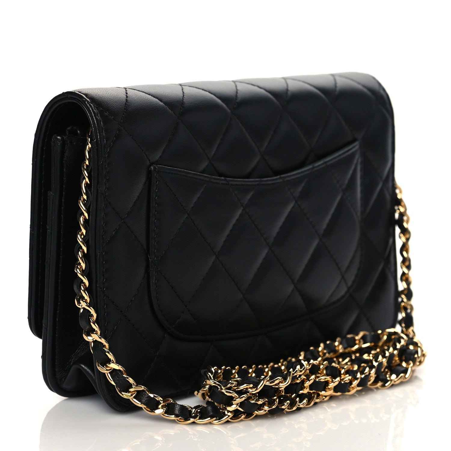 Chanel Lambskin Quilted Wallet On Chain WOC Black 3 of 11