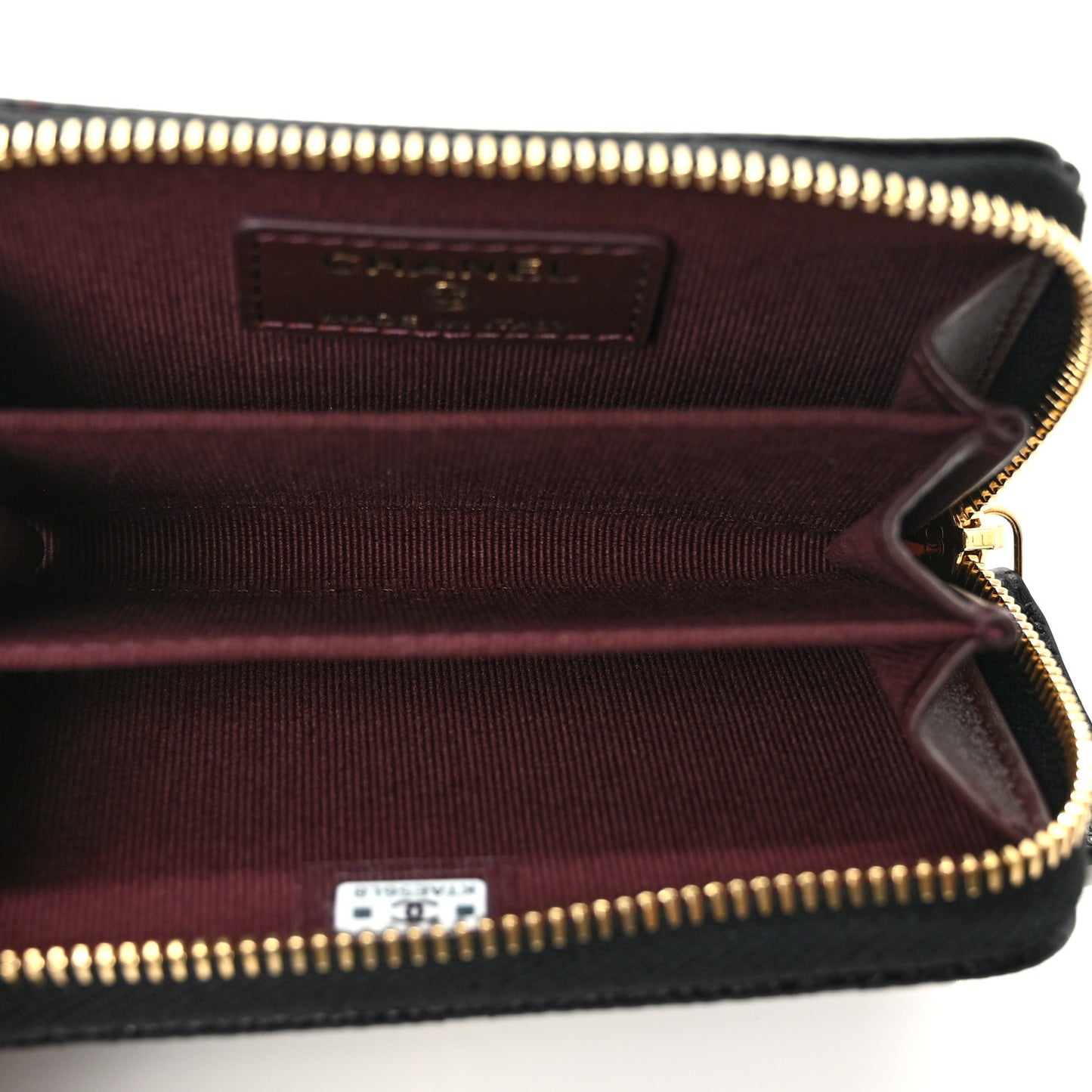 Caviar Quilted Zip Coin Purse Black