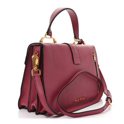 Miu Miu Goatskin Madras Top Handle Bag Bruyere 3 of 9