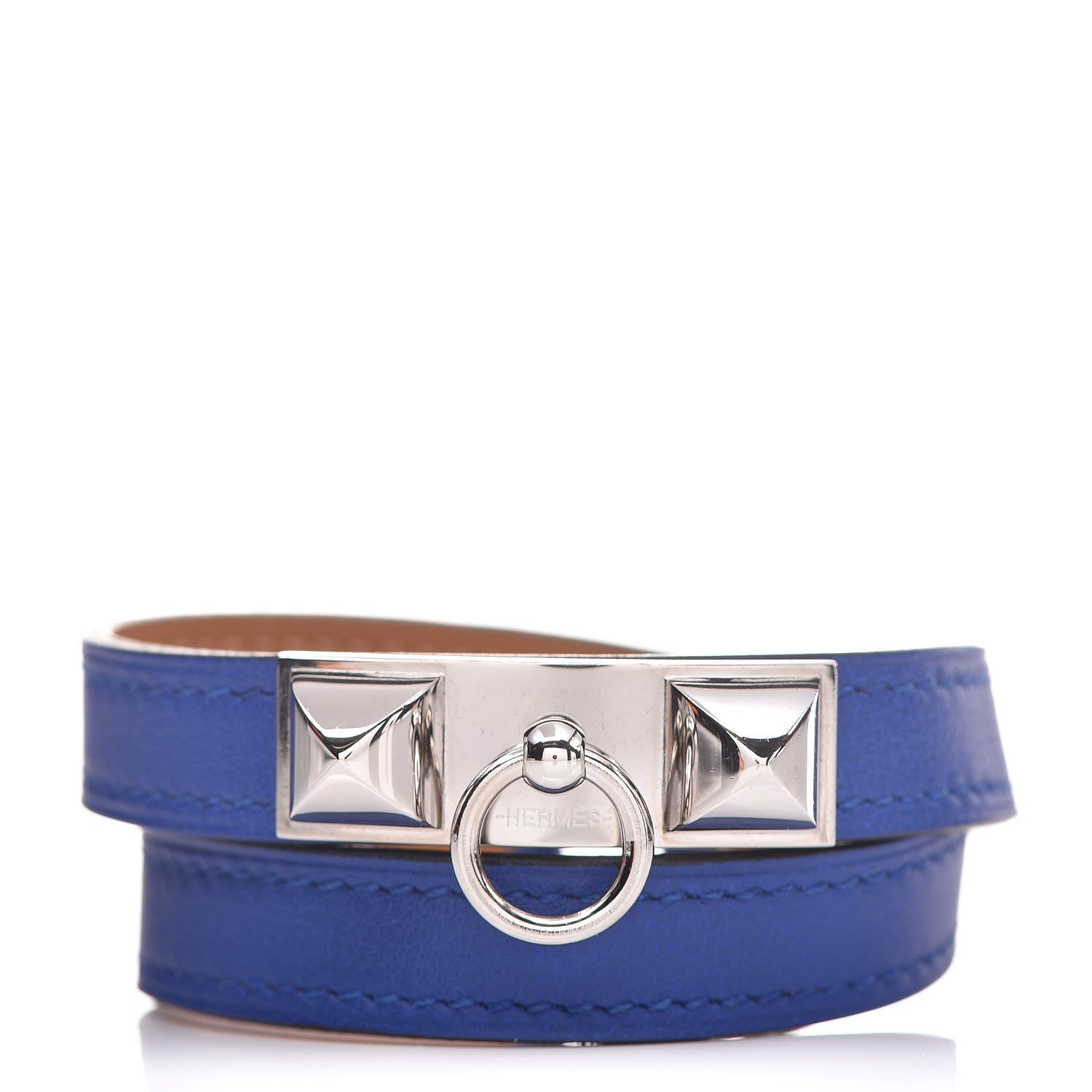 Hermes Swift Rivale Double Tour Bracelet T2 Bleu Electrique 1 of 7