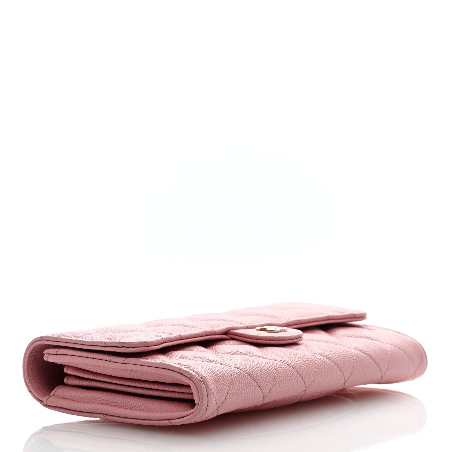Chanel Caviar Quilted Large Gusset Flap Wallet Pink 4 of 8