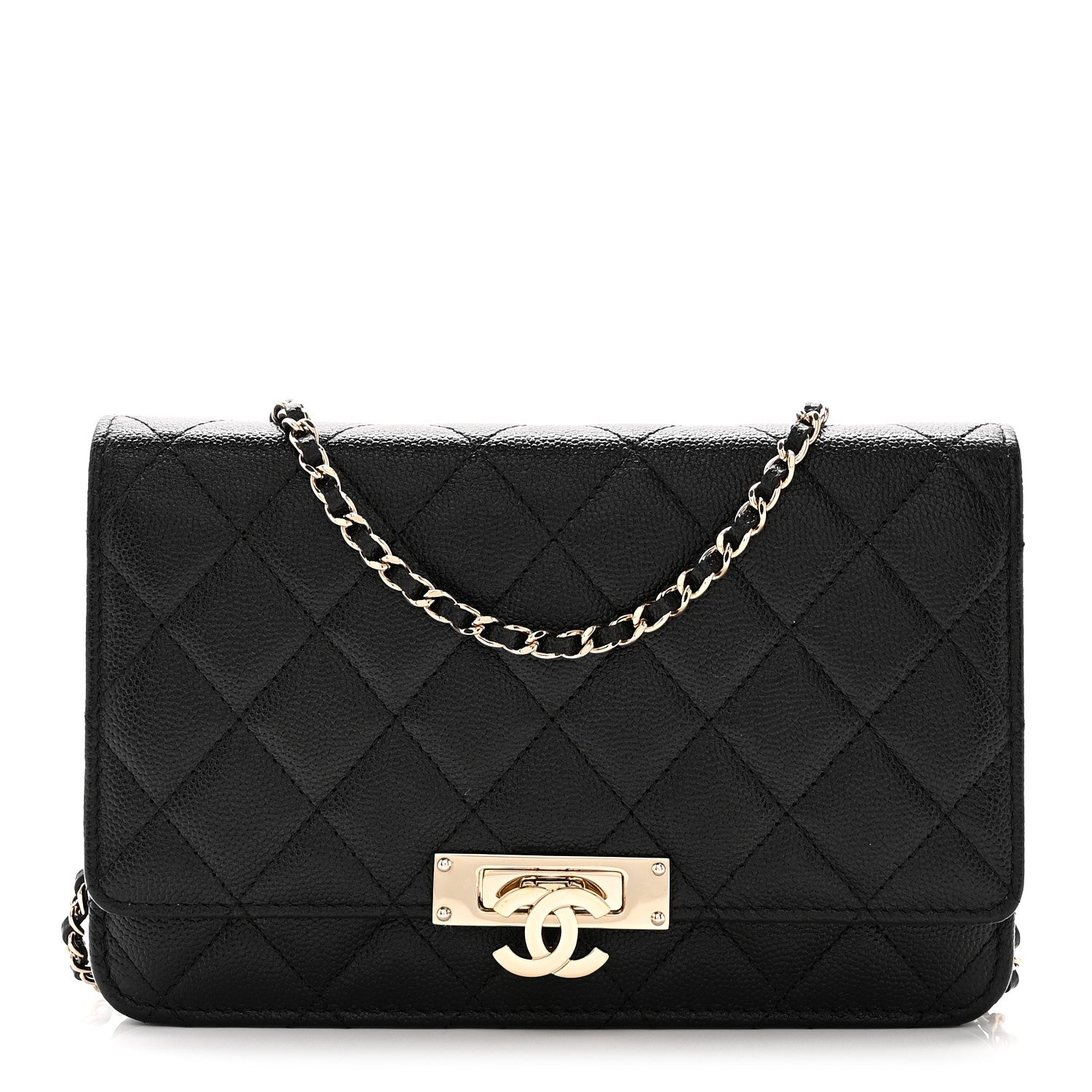 Chanel Caviar Quilted Golden Class Wallet On Chain WOC Black 1 of 12