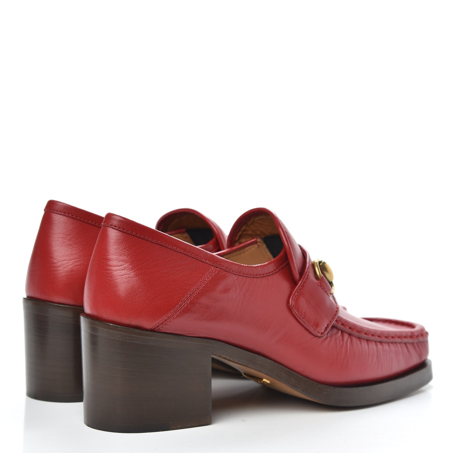 Gucci Malaga Kid Horsebit Loafer Pumps 36 Hibiscus Red 4 of 9