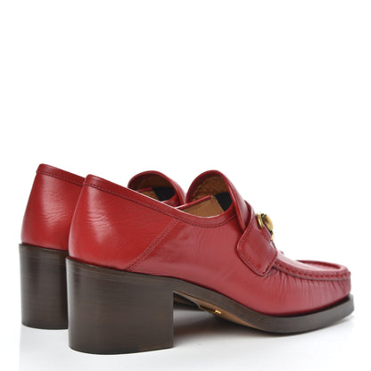 Gucci Malaga Kid Horsebit Loafer Pumps 36 Hibiscus Red 4 of 9