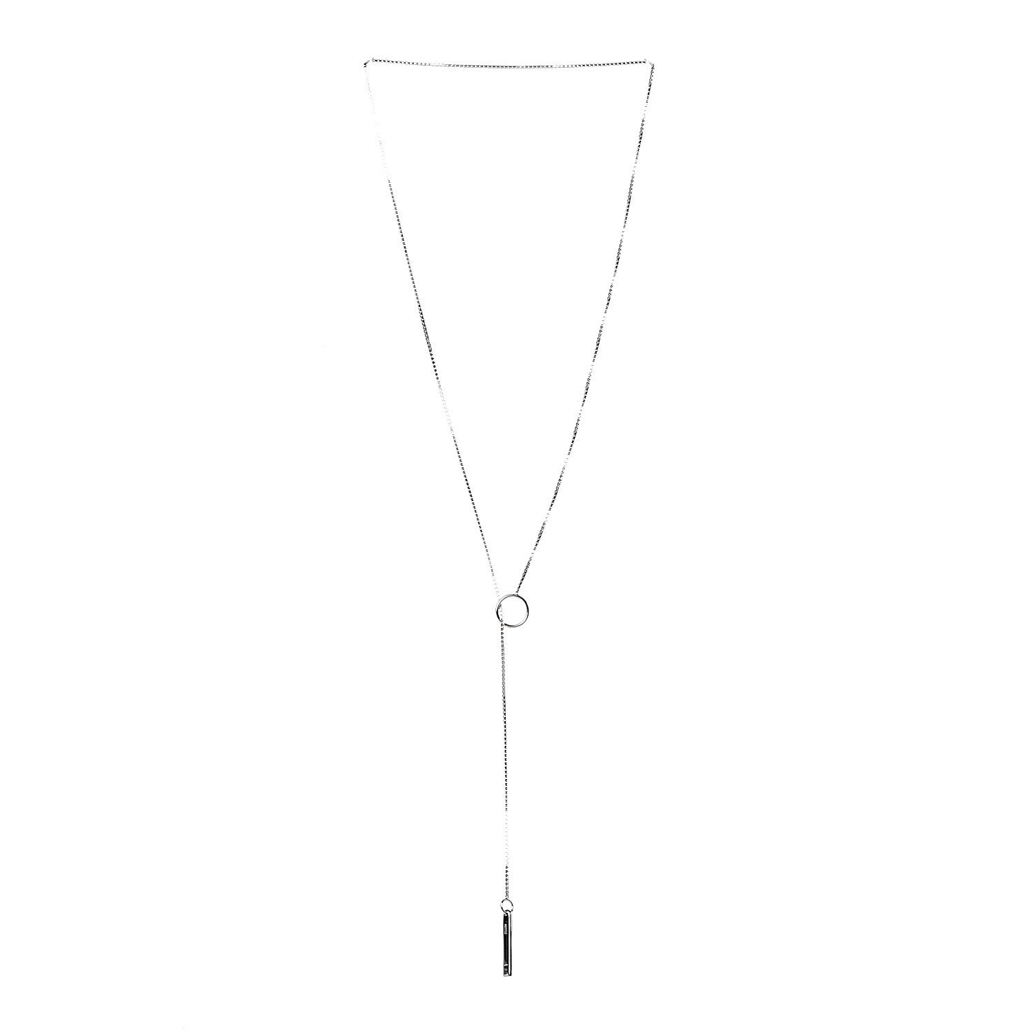Gucci 18K White Gold 20mm Lariat Necklace 3 of 9