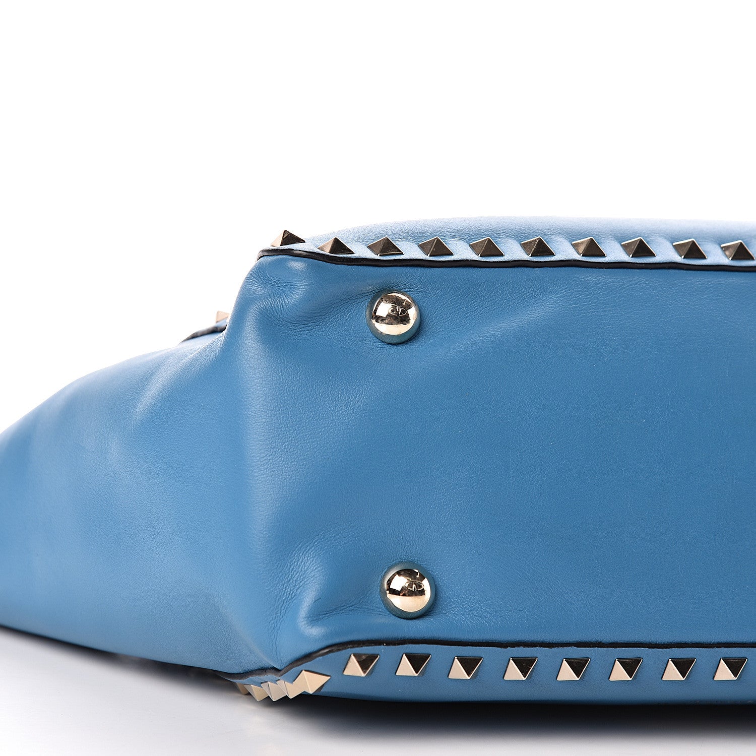 Valentino Garavani Vitello Small Rockstud Tote Light Blue 11 of 12