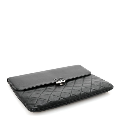 Chanel Goatskin Quilted CC Box Pouch Black 4 of 8