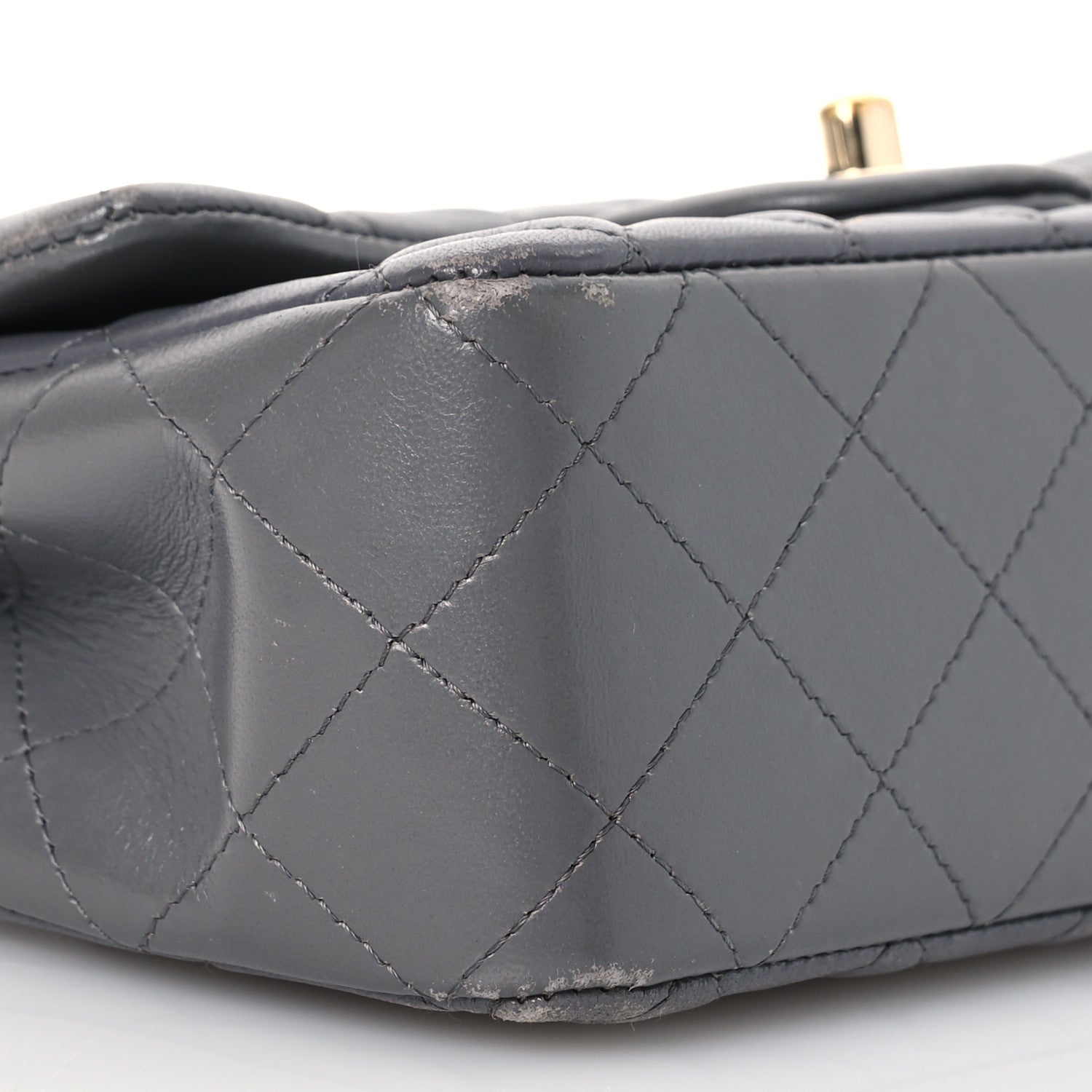Chanel Lambskin Quilted Mini Rectangular Flap Dark Grey 11 of 20