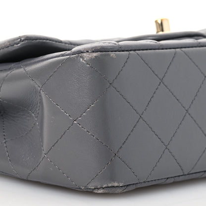 Chanel Lambskin Quilted Mini Rectangular Flap Dark Grey 11 of 20