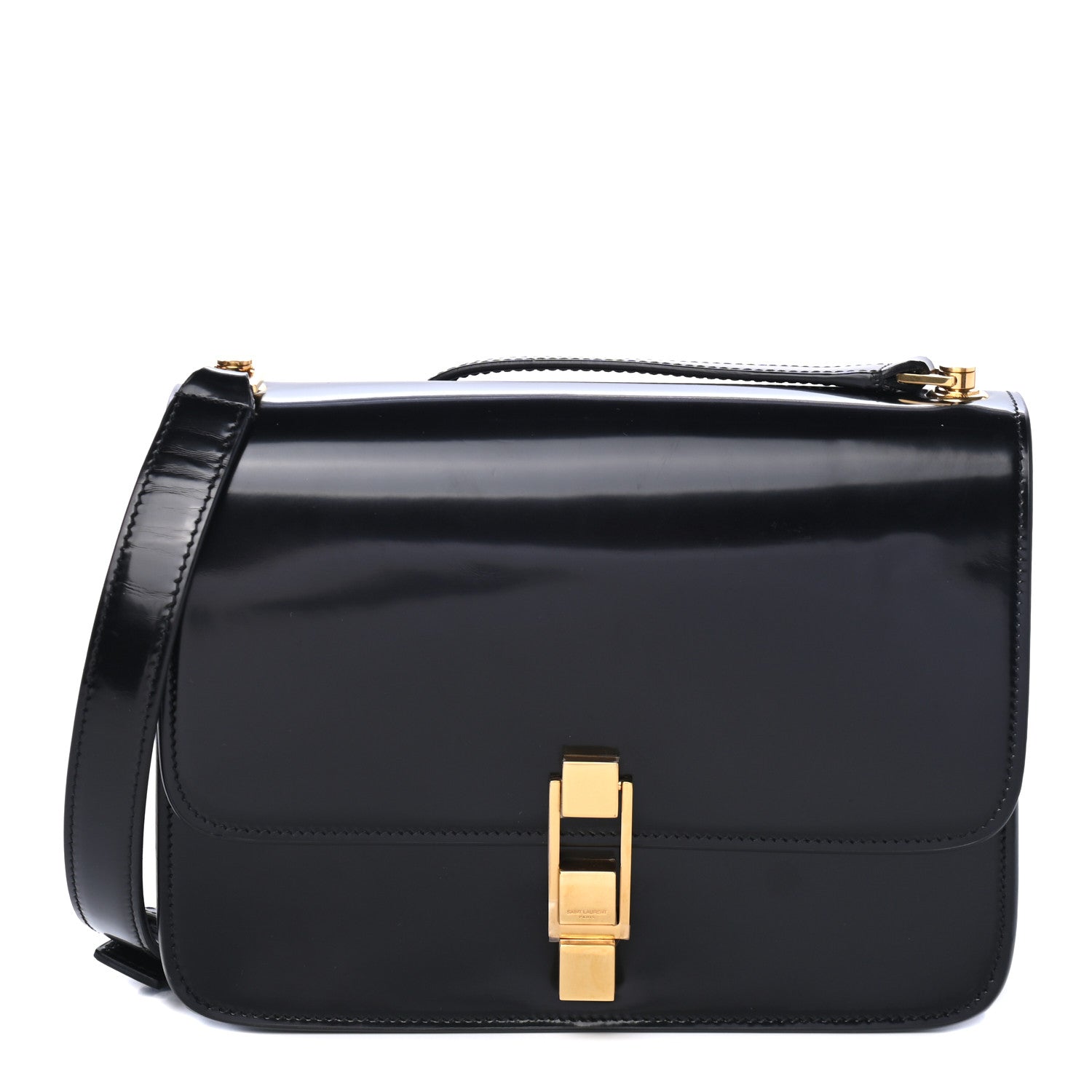 Saint Laurent Patent Calfskin Carre Satchel Black 1 of 4