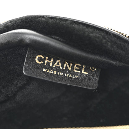 Chanel Calfskin Fur Quilted Waist Bag Fanny Pack Black 6 of 10