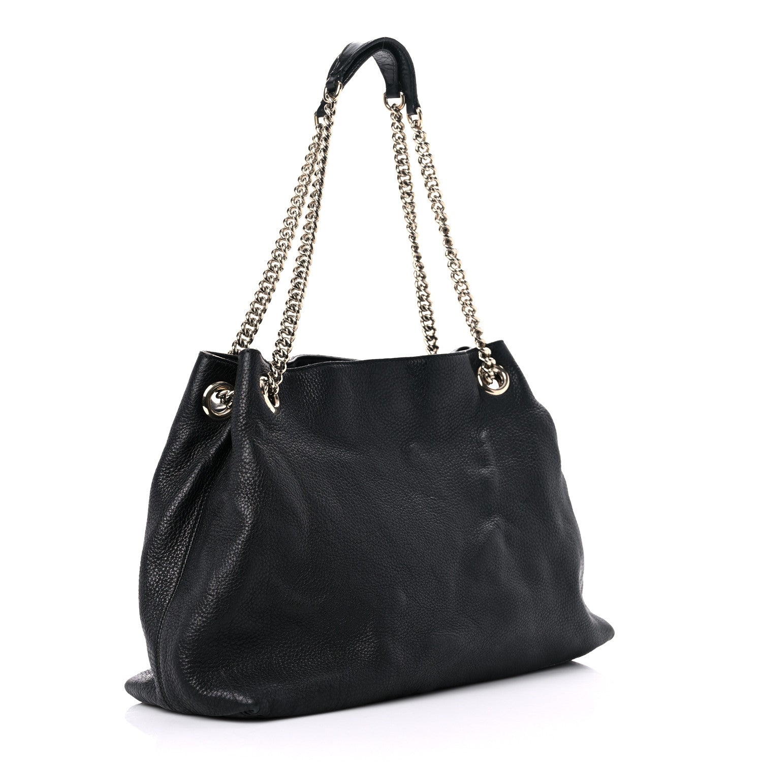 Gucci Pebbled Calfskin Medium Soho Chain Shoulder Bag Black 3 of 24
