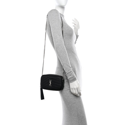 Saint Laurent Grain De Poudre Matelasse Monogram Mini Lou Camera Bag Black 2 of 10