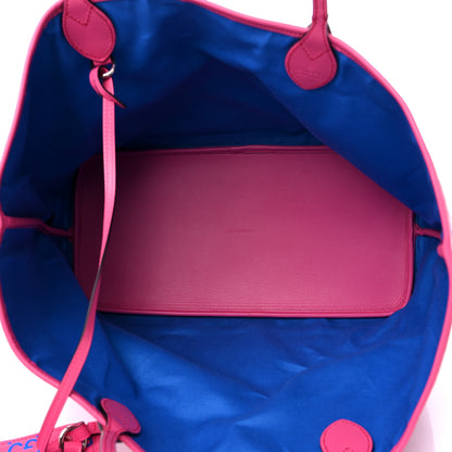 Gucci Calfskin GG Tennis Bi-Color Embossed Large Tote Modern Fucsia Modern Blue 6 of 11