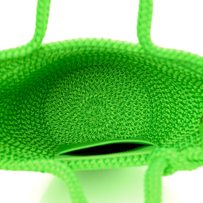 Balenciaga Nylon Lambskin Woven Small Ibiza Basket With Strap Green 5 of 10