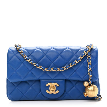 Chanel Lambskin Quilted Pearl Crush Mini Rectangular Flap Blue 1 of 10