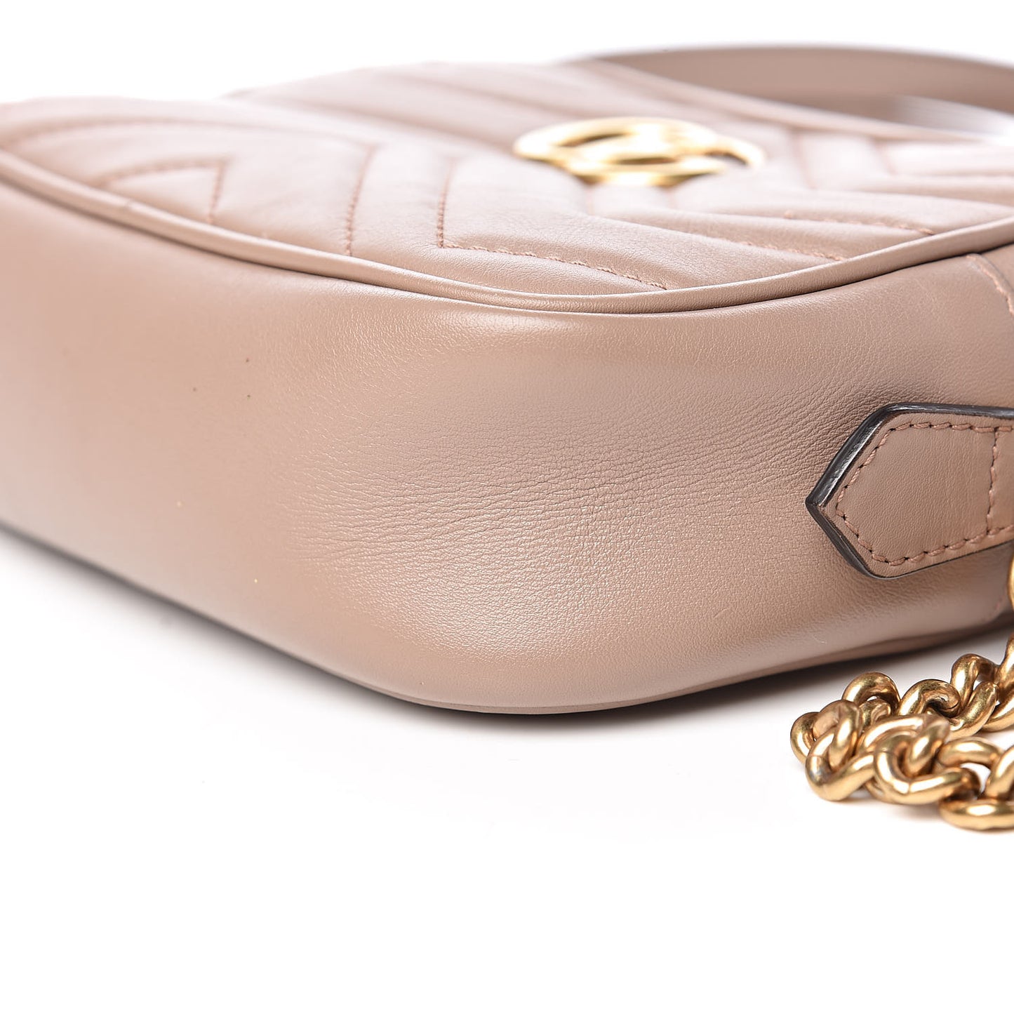 Calfskin Matelasse Mini GG Marmont Chain Shoulder Bag Porcelain Rose