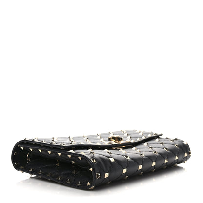 Valentino Garavani Nappa Rockstud Spike Wallet on Chain Black 4 of 11