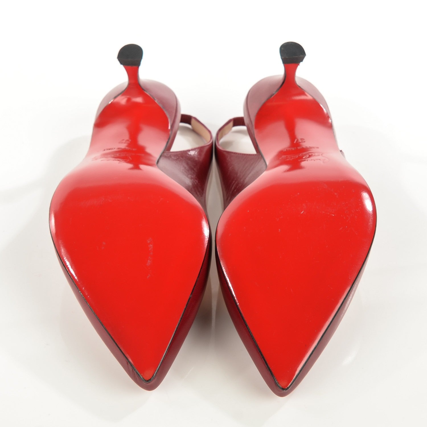 Christian Louboutin Kid Apostrophy Sling 70 Pumps Red 37 5 of 7