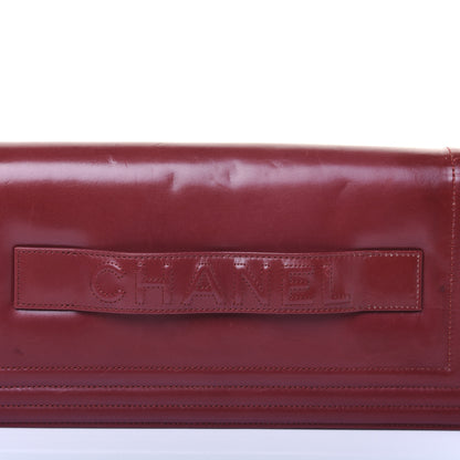 Chanel Glazed Calfskin Boy Flap Clutch Red 17 of 17