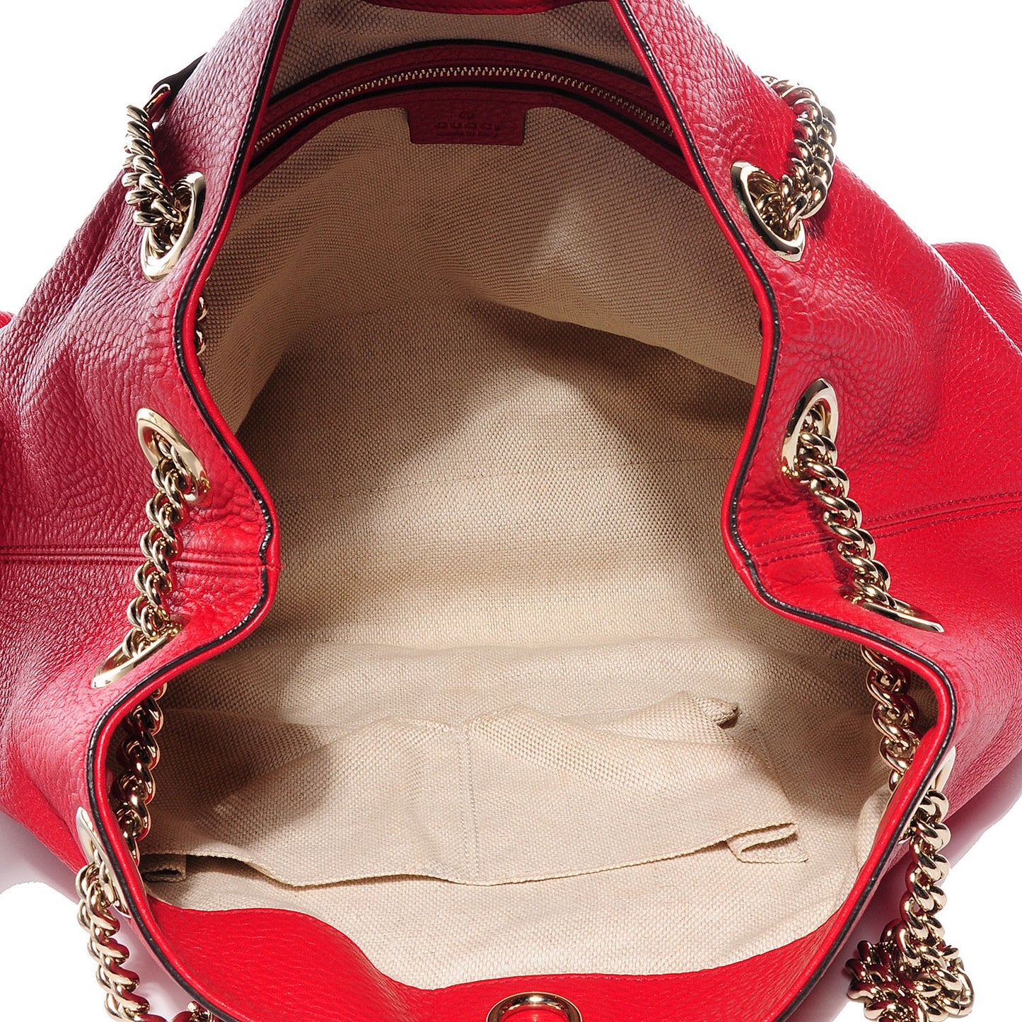 Pebbled Calfskin Medium Soho Chain Shoulder Bag Red