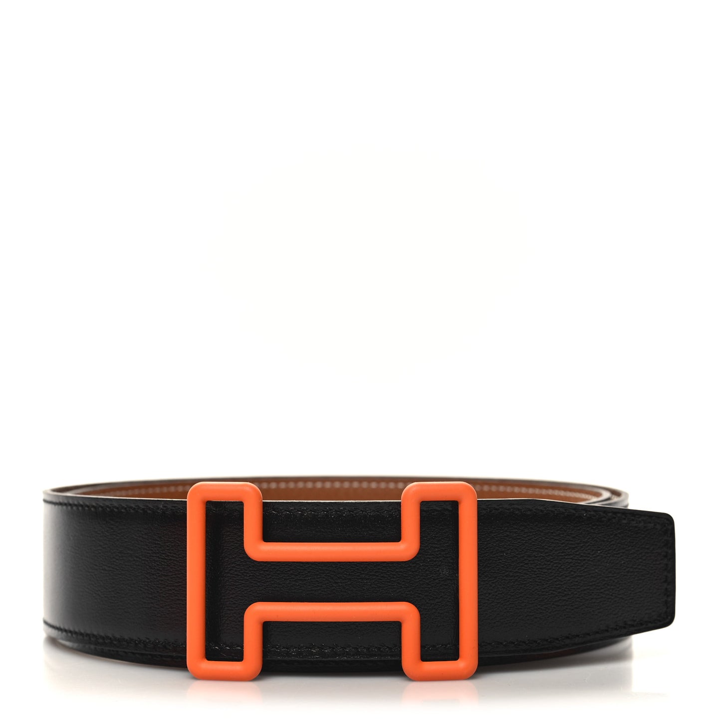 Box Togo Rubber 38mm Tonight Reversible Belt 95 Black Gold Gomme Orange