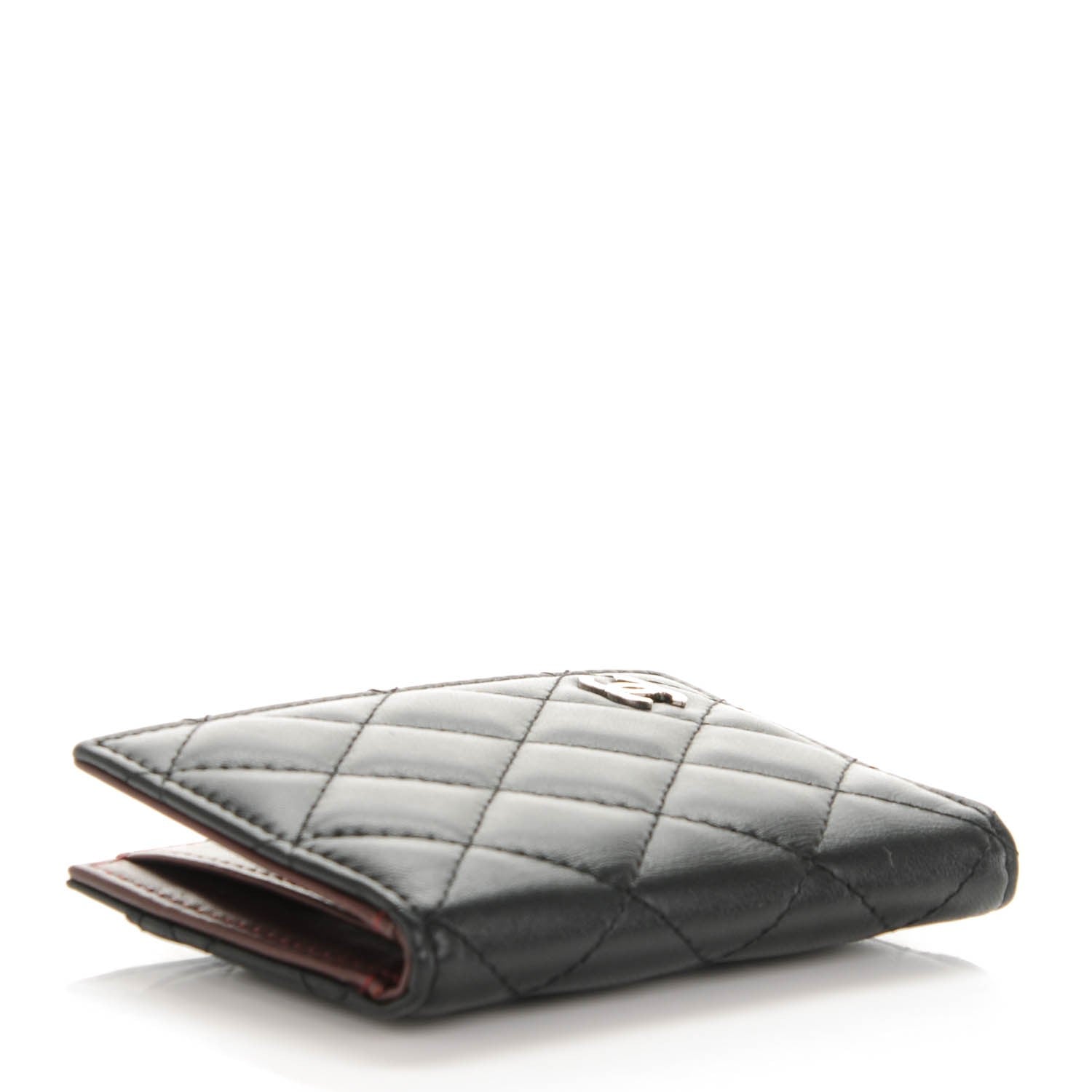 Chanel Lambskin Quilted Card Holder Wallet Black 4 of 7