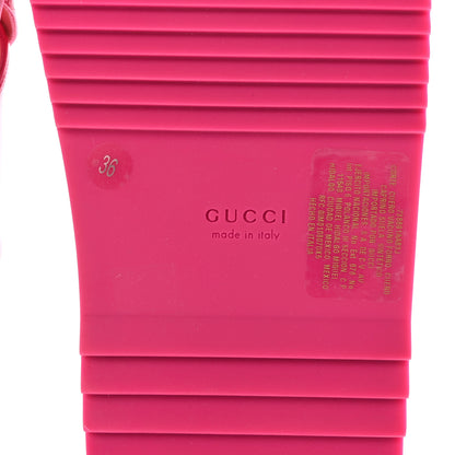 Gucci Calfskin Elizabeth Nappa Charlotte Logo Slingback Sandals 36 Fancy Fuchsia 7 of 9