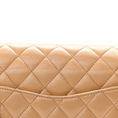 Chanel Caviar Quilted Medium Double Flap Beige 15 of 17