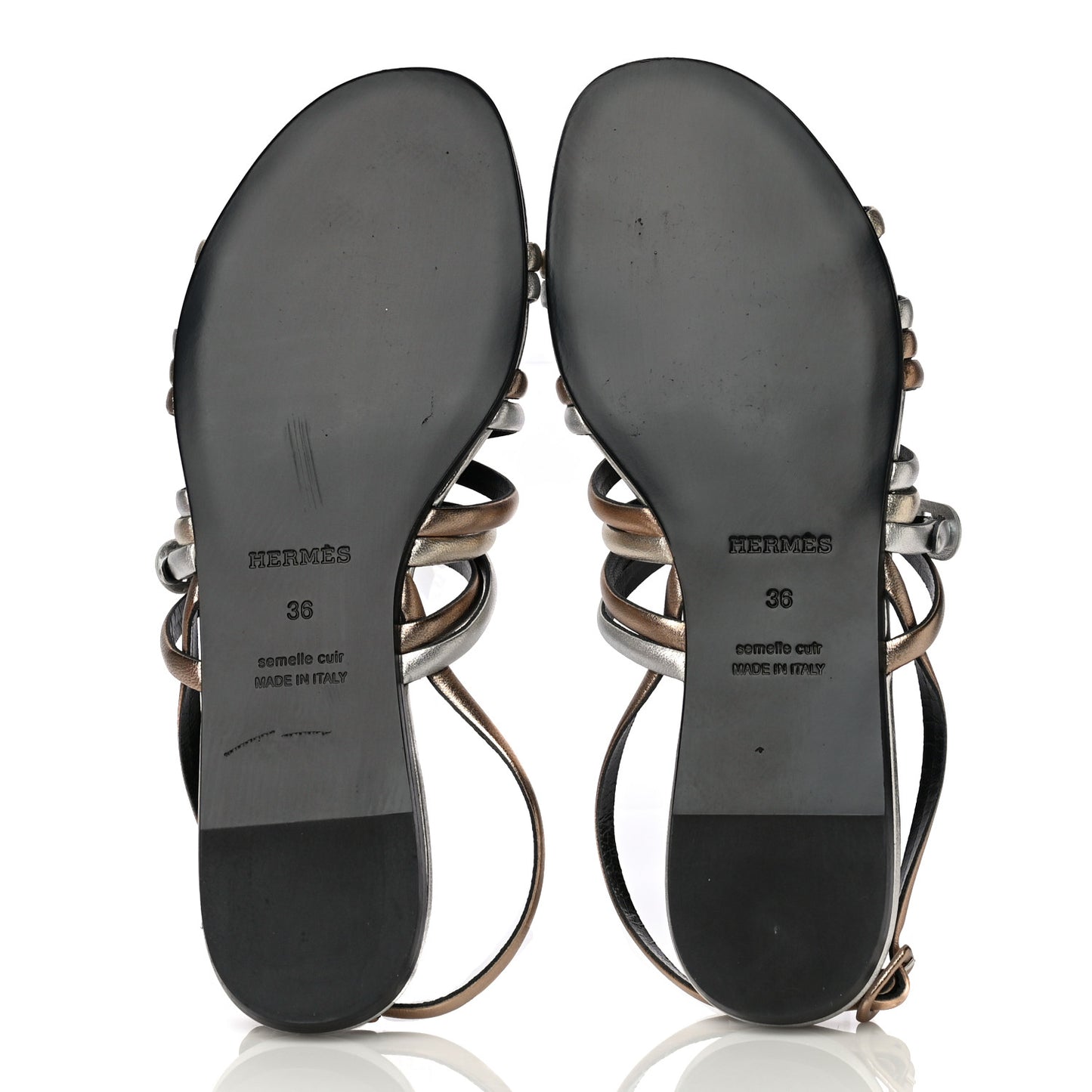 Metallic Nappa Buckles Sandals 36 Argent