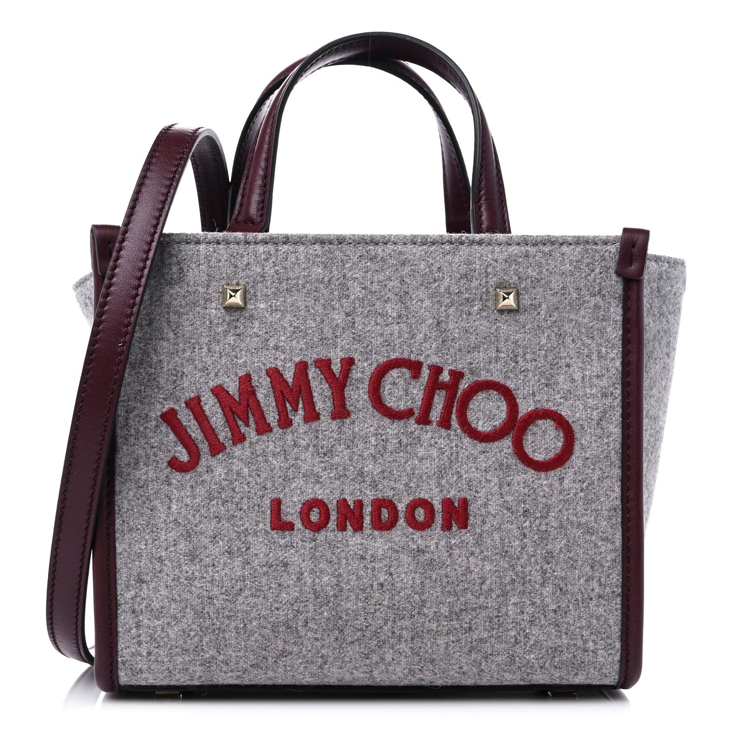 Felt Varenne Tote Marl Grey Burgundy