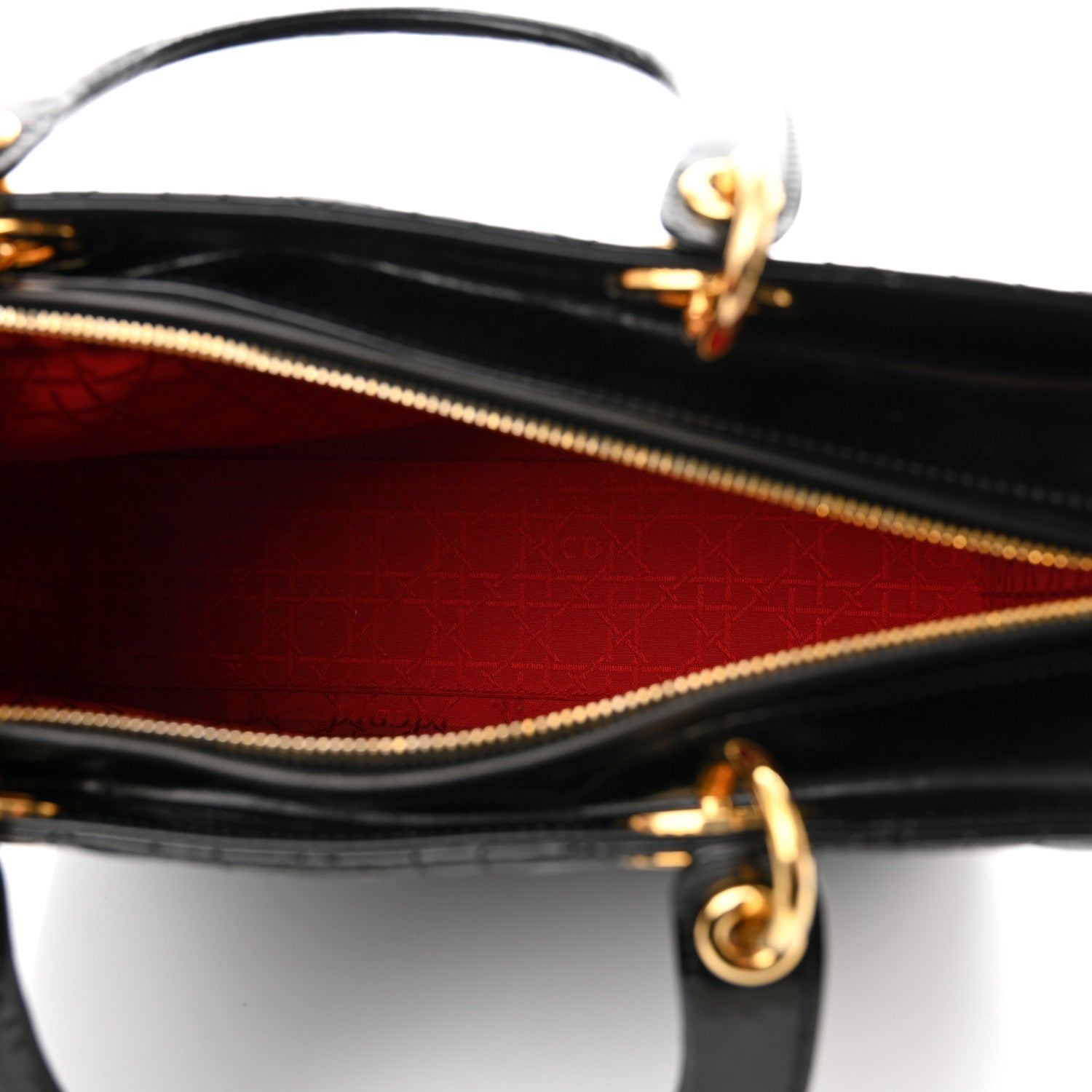 Christian Dior Patent Cannage Large Lady Dior Black 7 of 9