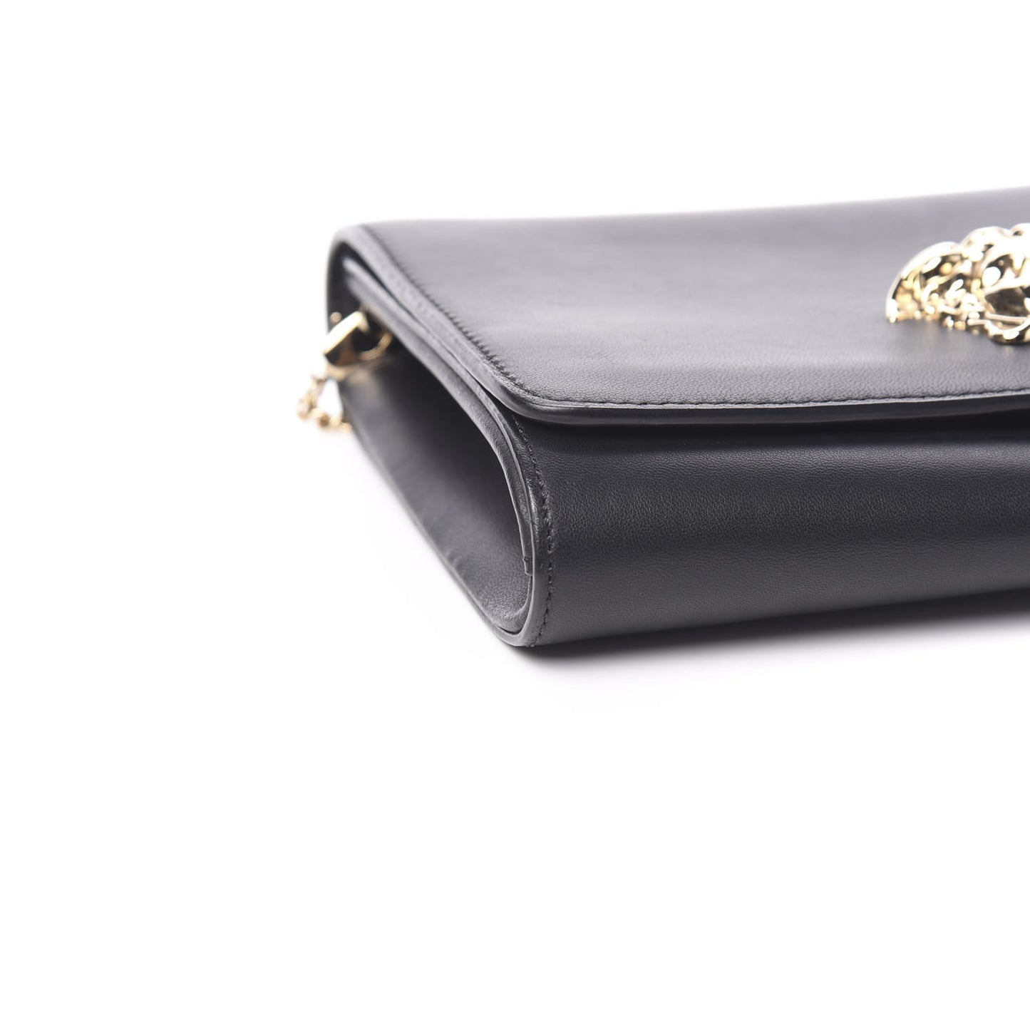 Vitello Palazzo Medusa Evening Clutch Bag Black