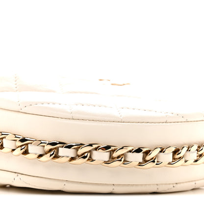 Chanel Lambskin Quilted Chain Around Pouch Hobo White 9 of 11