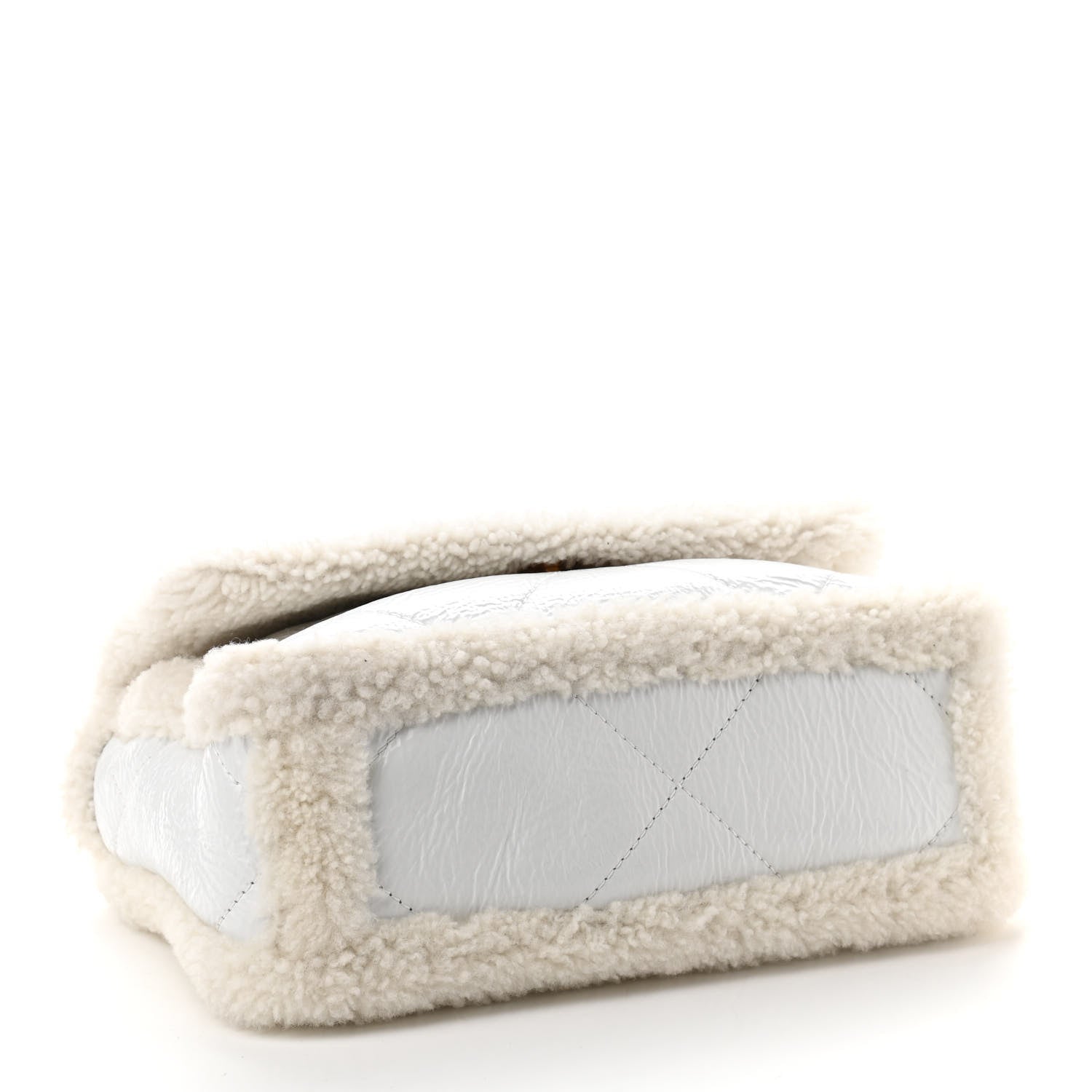 Chanel Crumpled Calfskin Shearling Sheepskin Medium Chanel 19 Flap White 4 of 10