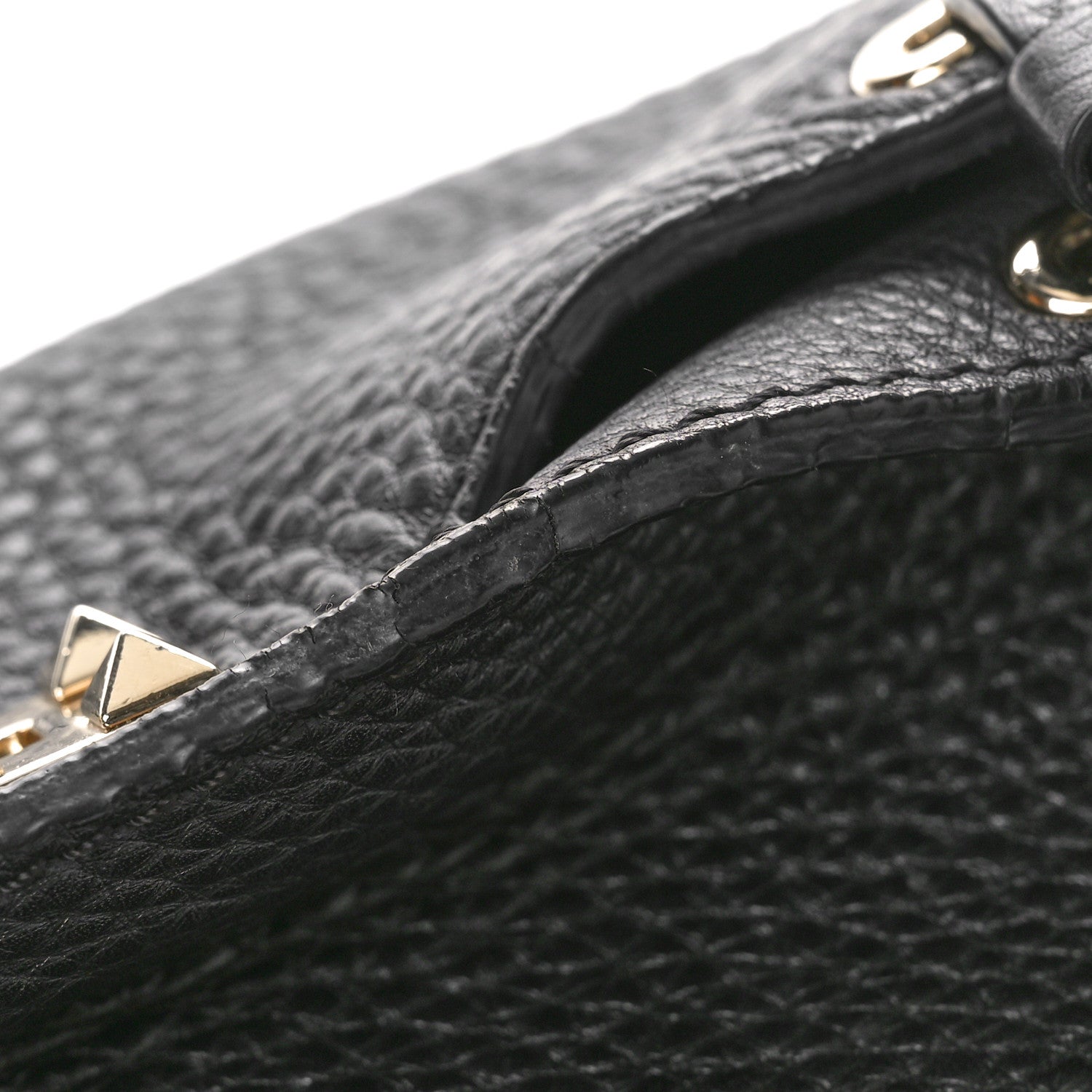 Valentino Garavani Pebbled Calfskin Medium Rockstud Tote Black 15 of 15