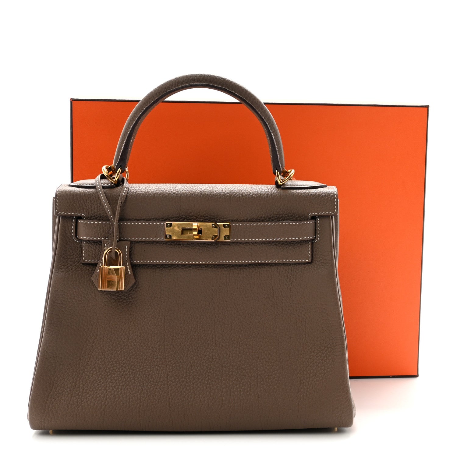 Hermes Togo Kelly Retourne 28 Etoupe 10 of 10