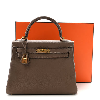 Hermes Togo Kelly Retourne 28 Etoupe 10 of 10