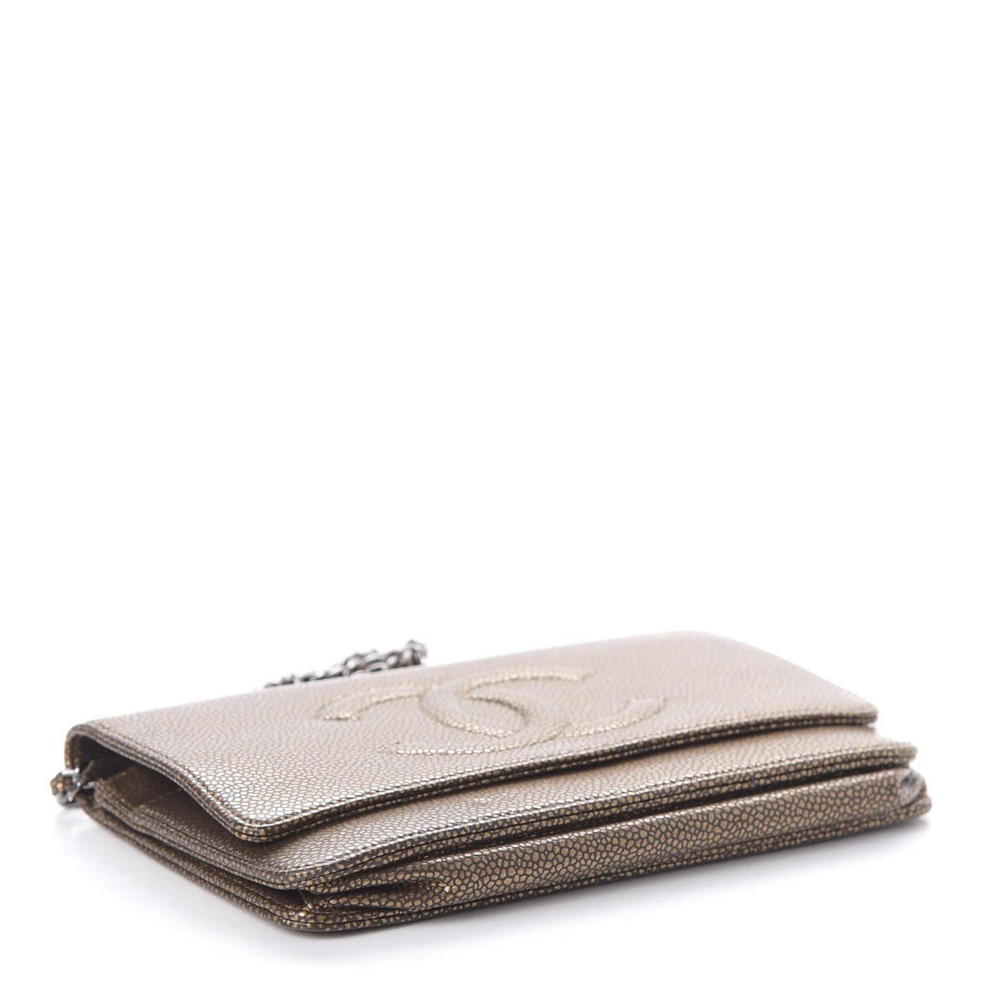 Metallic Caviar Timeless CC Wallet On Chain WOC Bronze