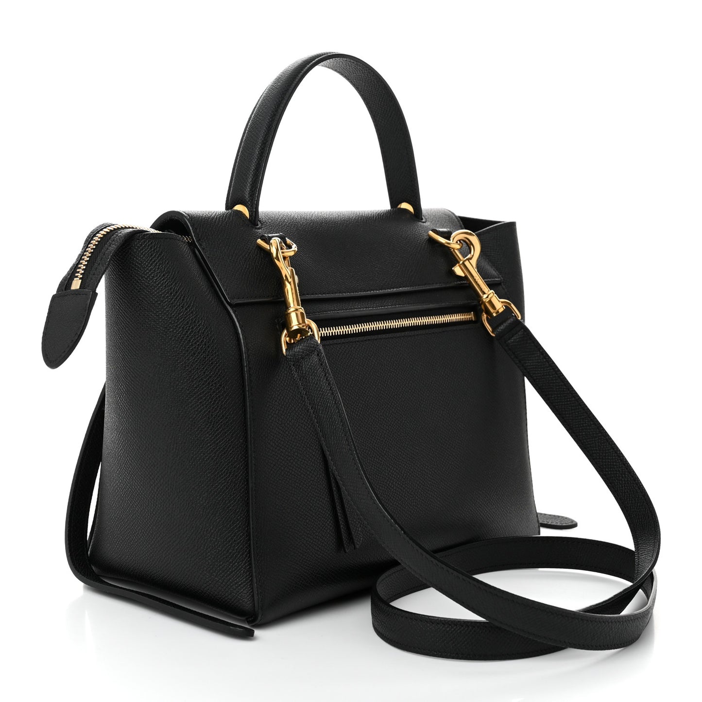 Grained Calfskin Micro Belt Bag Black